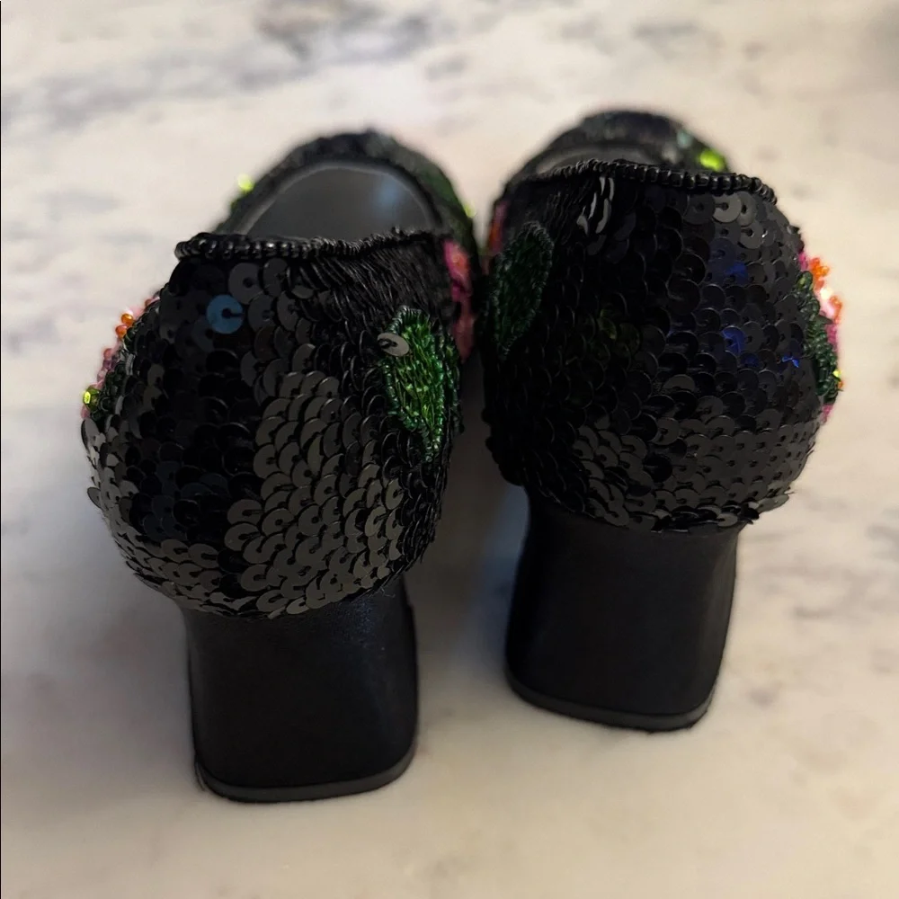 Black Sequin Embellished Women's Shoes - Picture 3 of 7